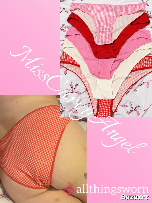 Mixed Selection Of Cotton Red And Pink Brazilians (postage Included In The Price) (completely Customisable)