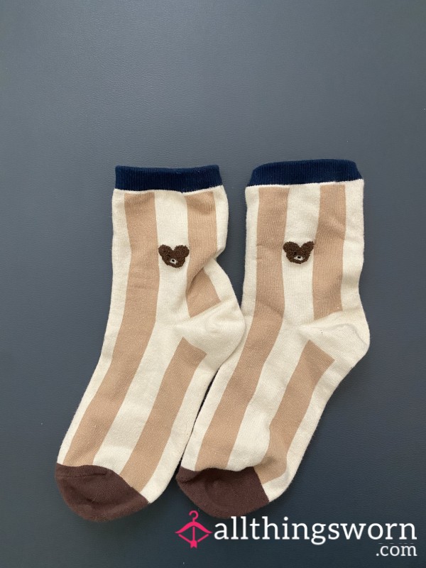 Mocha Bear Stripes Socks