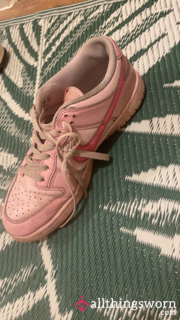 Mollys Well Worn, Dirty Pink Nike Trainers😍