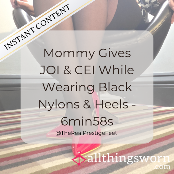 Mommy Gives JOI & CEI While Wearing Black Nylons & Red Stilettos - £6