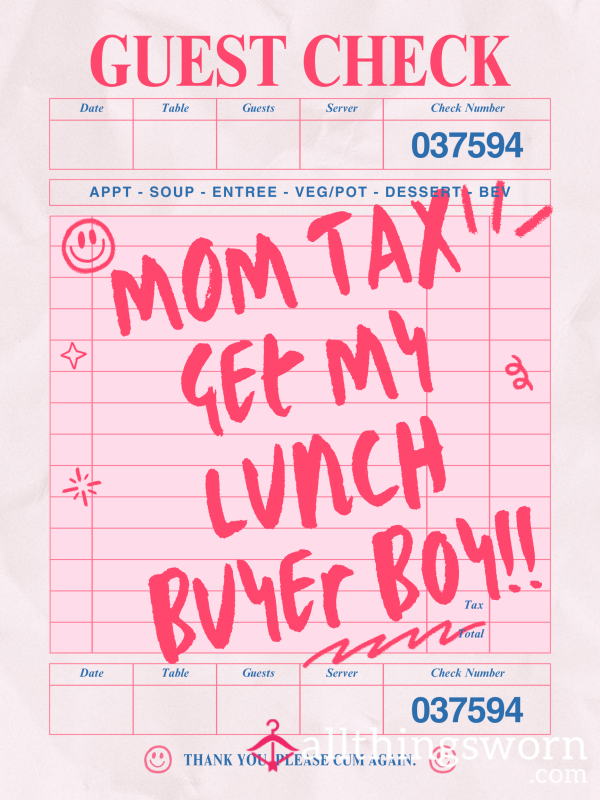 Mommy TAX Lunch With Family...It's Not About Connection It's About Transaction