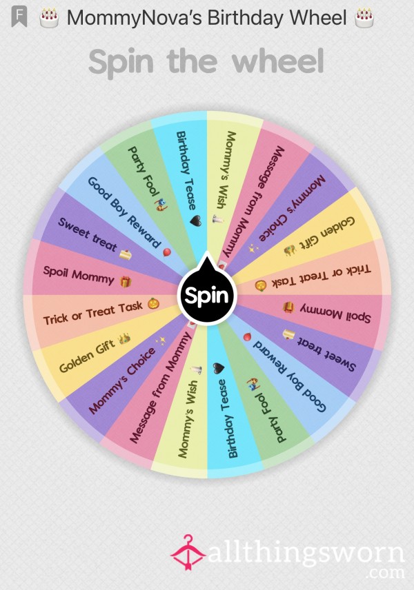 🎂 MommyNova’s Birthday Wheel 🎂 (10/20!)