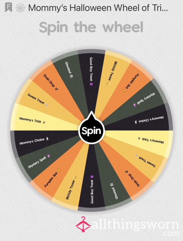 MommyNova’s Halloween Tricks & Treats Wheel Spin!