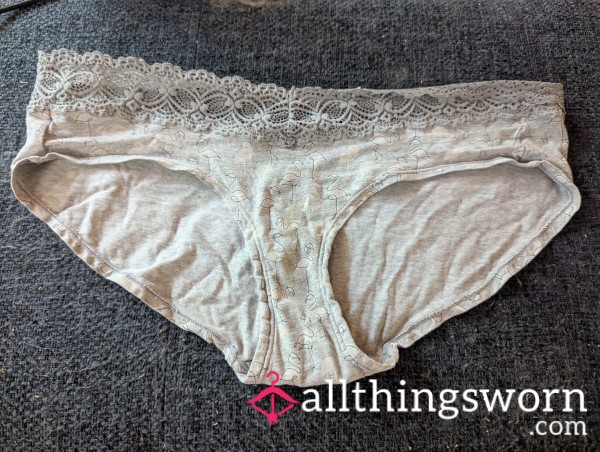 Mommy's Lacey Pink/Grey Flor*l Hipster Panty - Worship Me, Boys!