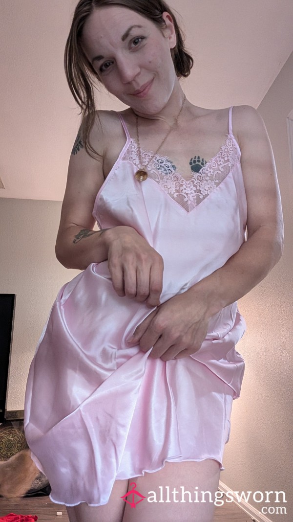 Mommy's Pink Satin Night Gown