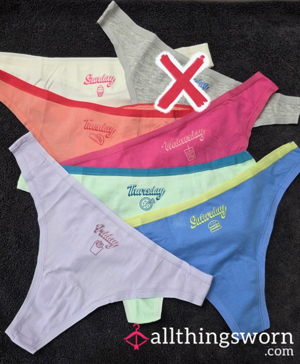 Tuesday-Sunday Cotton Thongs