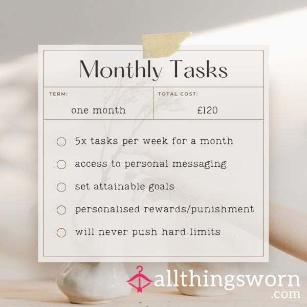 Monthly Tasks From Mistress Bambi