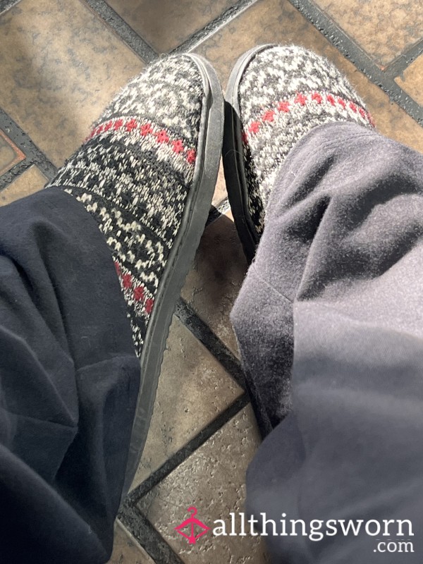 Months Worn Slippers/ Holy Slippers/size 10 Feet