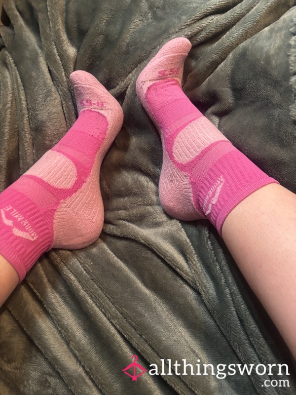 More Mile Pink Running Socks