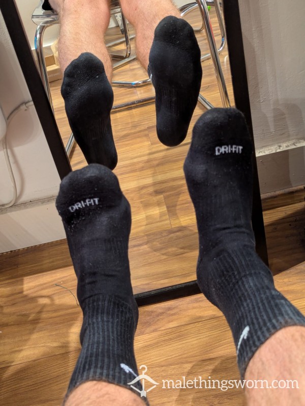More Of My Mate's Stink-Filled, Well-Used Black Nike Dri-Fit Crew Socks