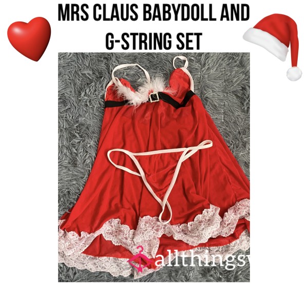 Mrs Claus Babydoll And G-string Set🤶🏻