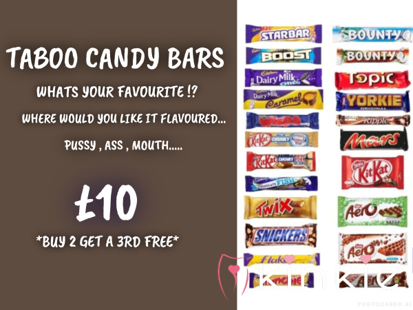Mucky Chocolate Bars For Sale.... Coated In Me!  Inserted In The Places Other Candy Bars Cant Reach !