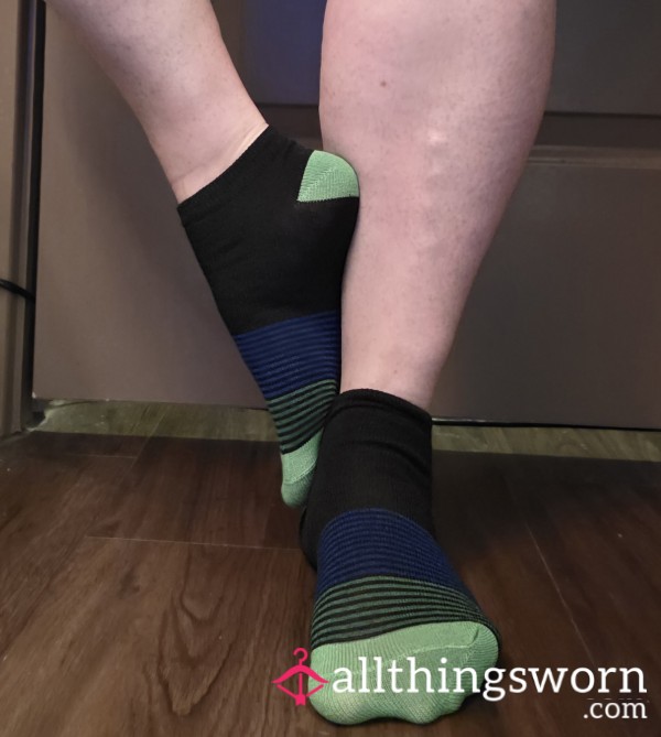 Multi Color Ankle Socks (blk,blue,limegreen)