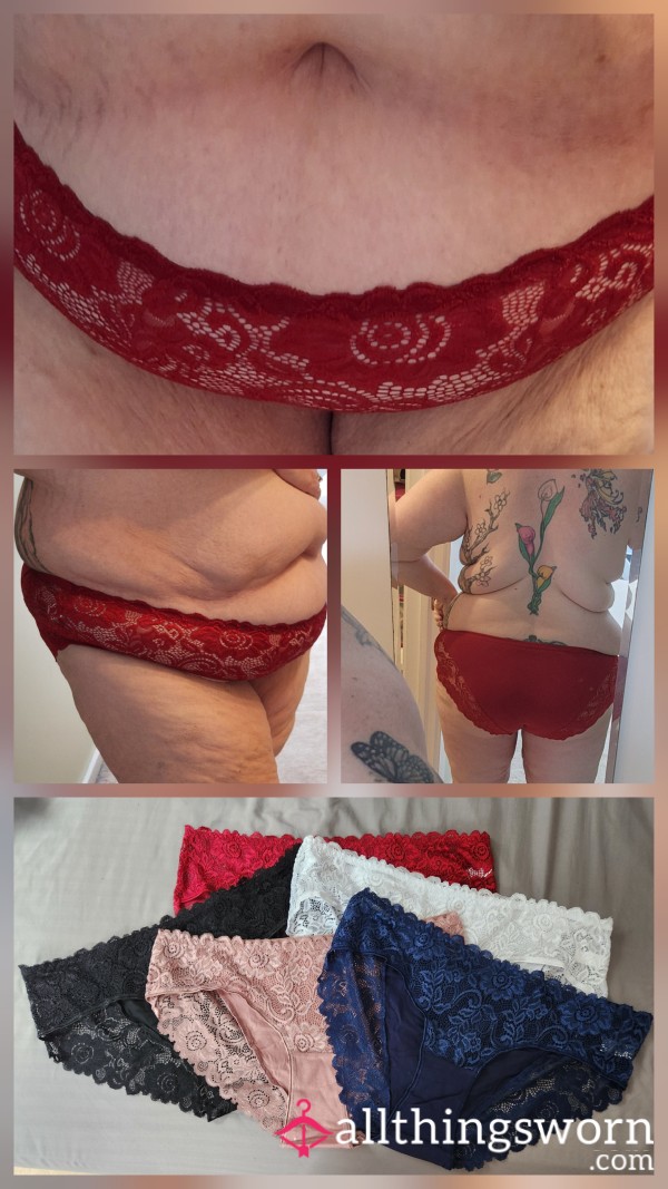 Multiple MILF Colors Of Cotton And Lace Full Back Panties