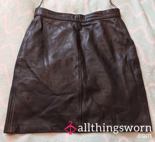 Mummy’s Vintage Leather Tease – Real Leather Skirt (Size L) 🔥 💋