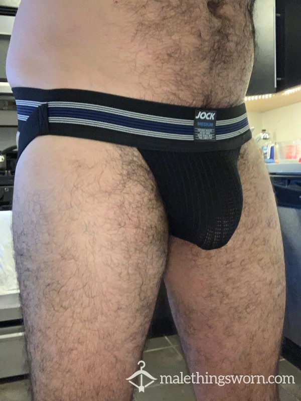 SOLD-Musky, C*m-filled Jock Jockstrap