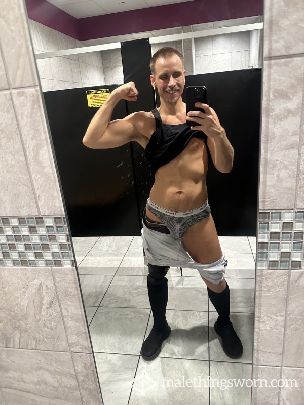 Musky Gray Hanes Briefs - Sweaty From Spin Bike! Athletic California Bro