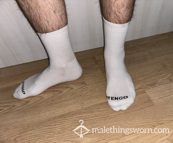 Musky White Tennis Crew Socks