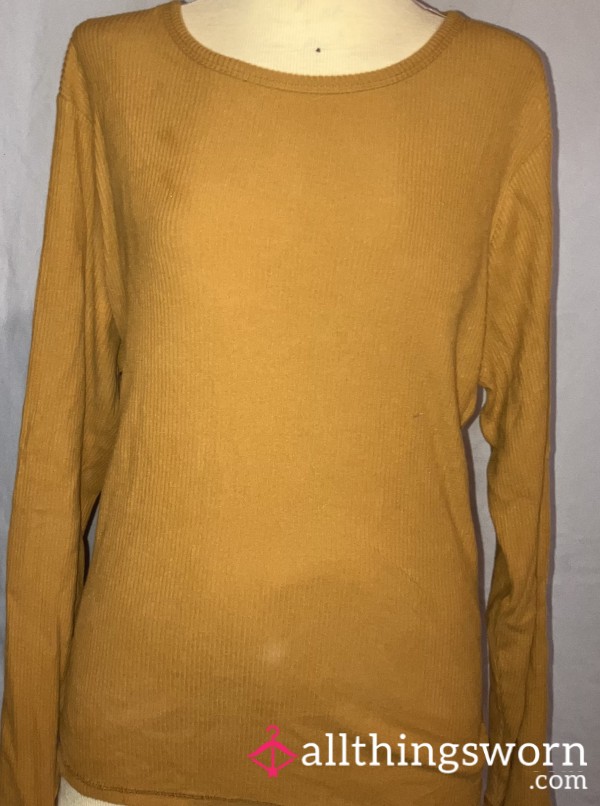 Mustard Yellow Ribbed Long Sleeve XXL