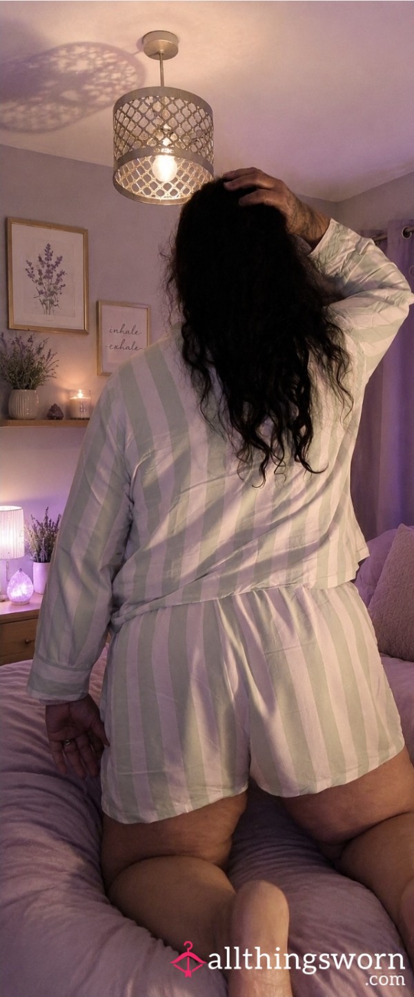 My 2 Piece Mint Green & White Stripe Set Pj's