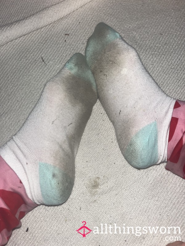 My 24hr Worn White Ankle Socks 🩷