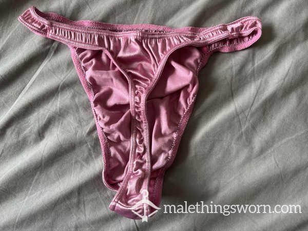 My Baby Pink Stretchy Satin Thong