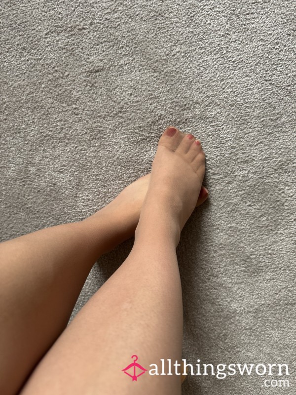 My Beautiful Tan Coloured Pantyhose Worn For Miles And Miles