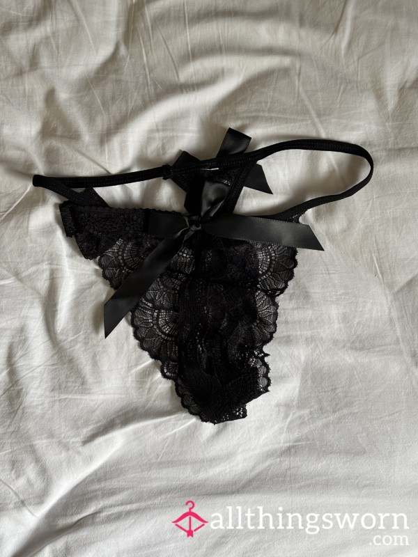 🖤 My Black Lace Bow Panty — Evening Secret Under The Light 🎀