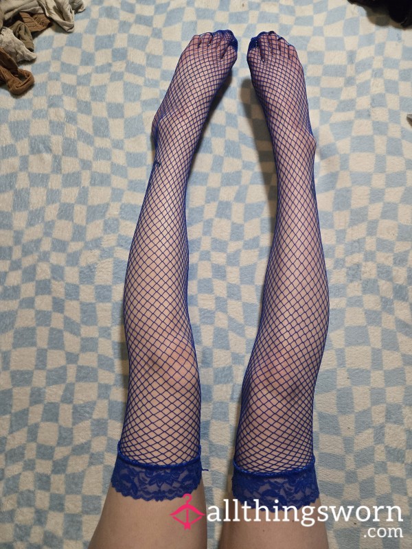 My Blue Fishnet And Lace Stockings 💙