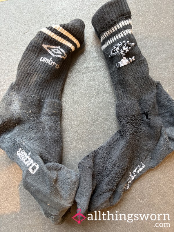 My Boyfriend’s SUPER Stinky, Crusty Work Socks. With Holes