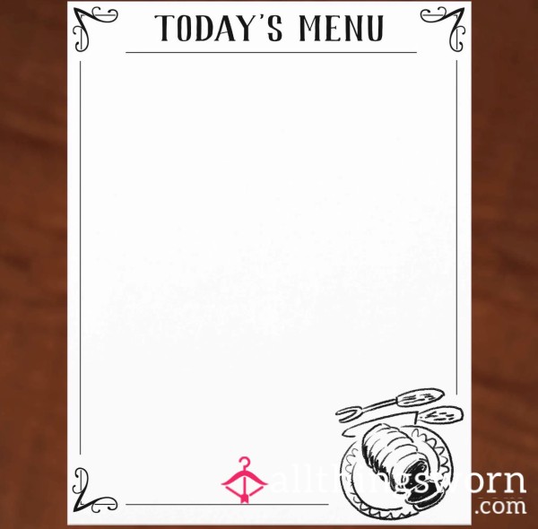 "My Diet, Your Punishment" Menu - Posted Or Digitally 😈🫢