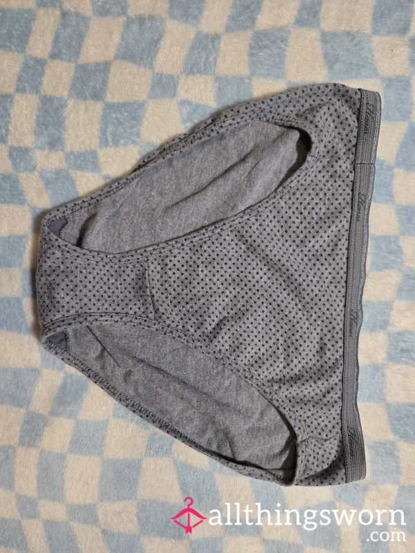 My Fav Grey And Black Cotton Polka Dot Panties