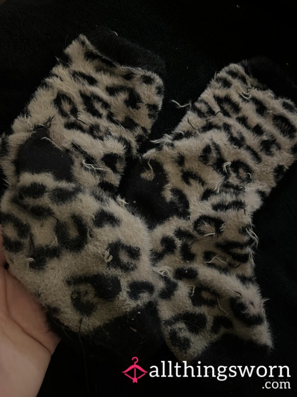 My Fave Leapord Print Fluffy Socks😍