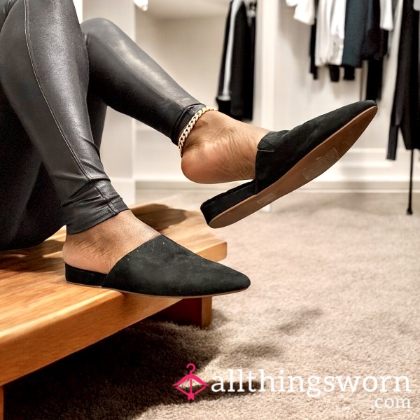 Madewell The Suede Kasey Mule W/ Faux Fur (Black)