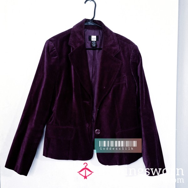 💜 My Favorite Power Purple Velvet Blazer (Size XL)- Goddess Scented