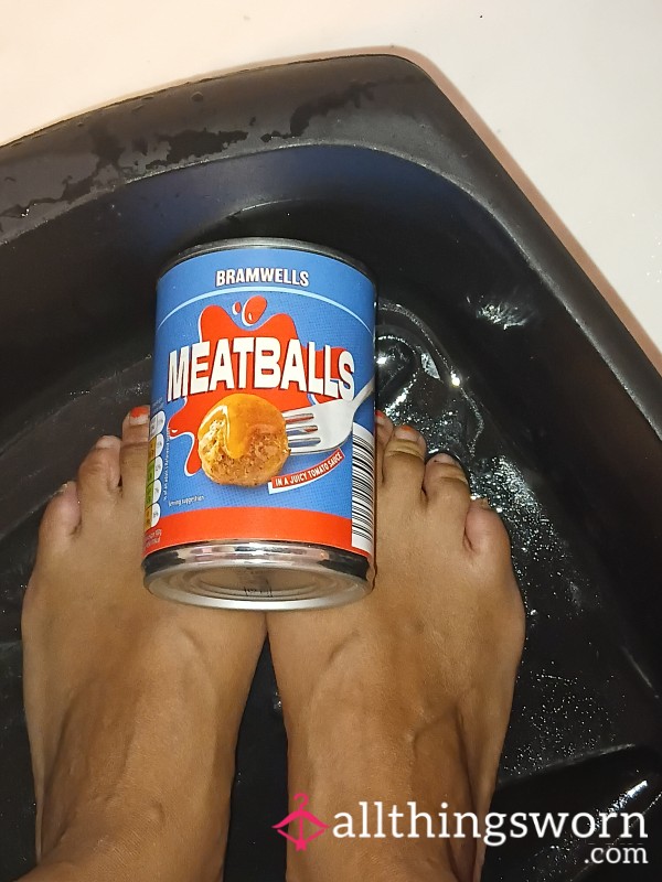 My Feet Covered In Juicy Meatballs..
