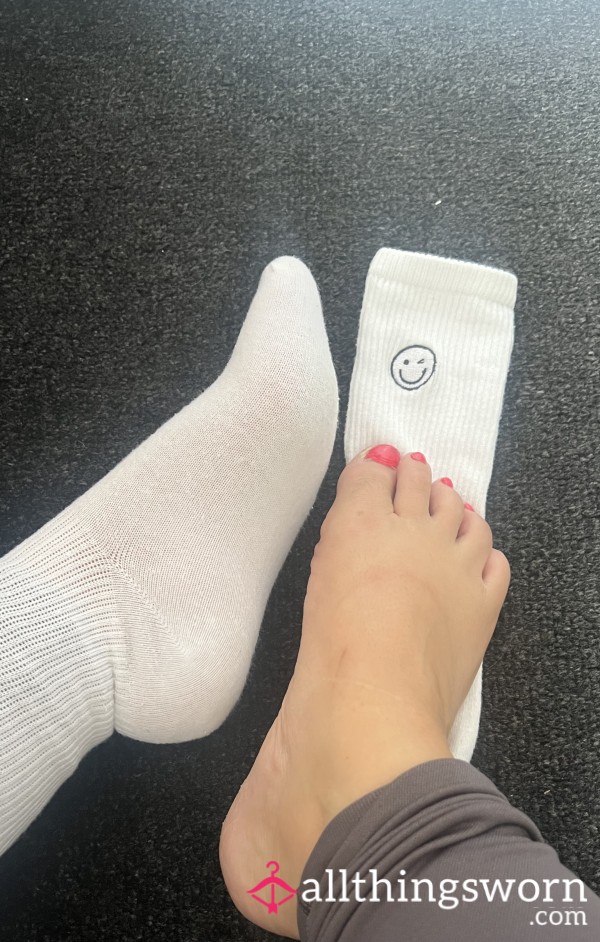 My Happy Face White Socks