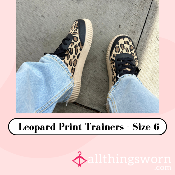 🐆 My Lightly Worn Leopard Print Trainers - Size 6/39 - Includes P&P 🐆