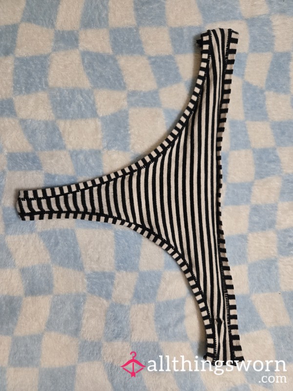 My Old Black And White Striped Thong 🤍🖤