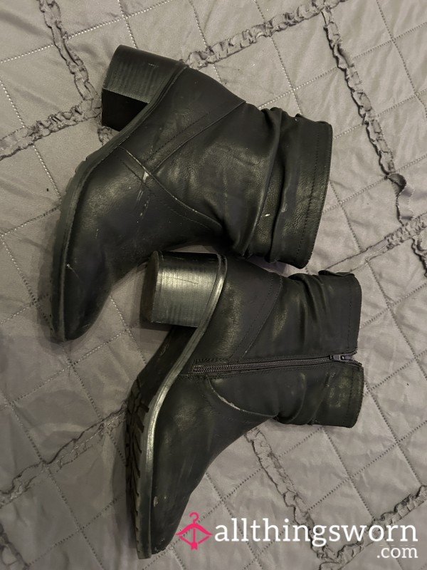 My Old Black Low Boots