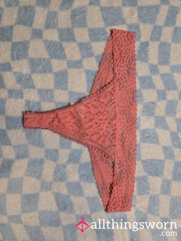 My Old Hot Pink Lace Thong 💓