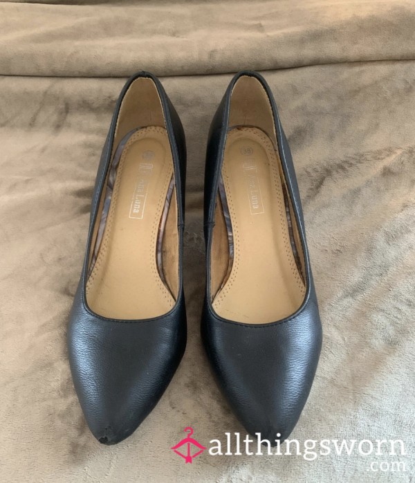 My Old Hotel Uniform Heels 15.0🥵😈 |well-worn| Leather🥵