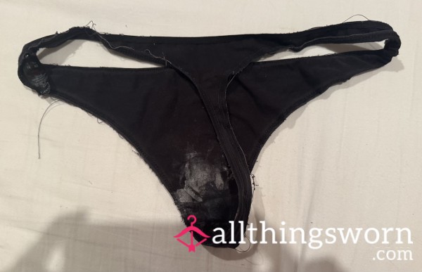 My Old, Well Worn, Bin Ready Black Thong,