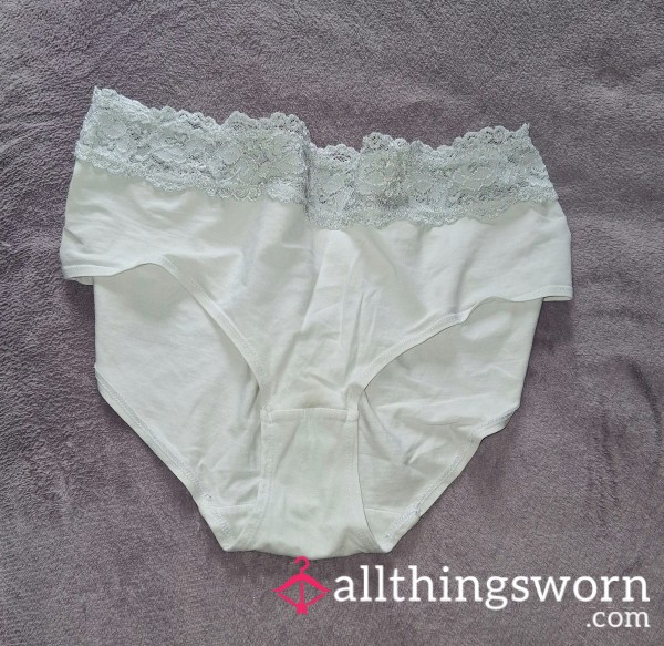 🤍 My Old White Cotton Lace Top Panties 🤍