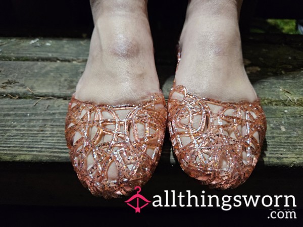 My Pink Jelly Shoes Need Cleaning!!!