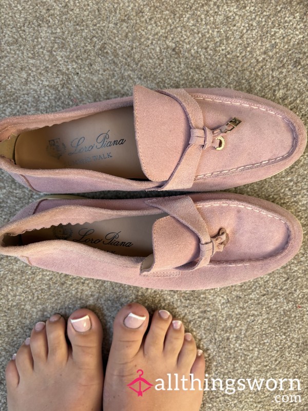 My Pink Well Worn Flat Office Loafer Shoes Worn For Work