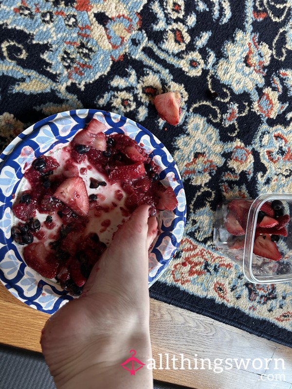 My POV Squishing Berries With My Foot