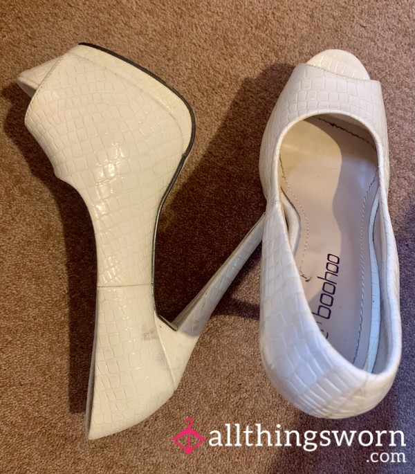 My S**y White High Heels
