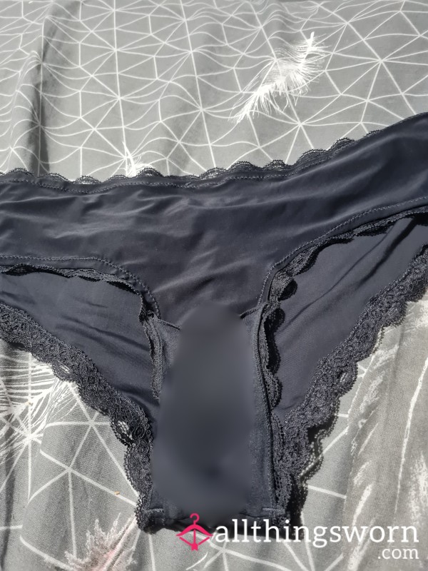 My Silky Dark Grey Played In Panties