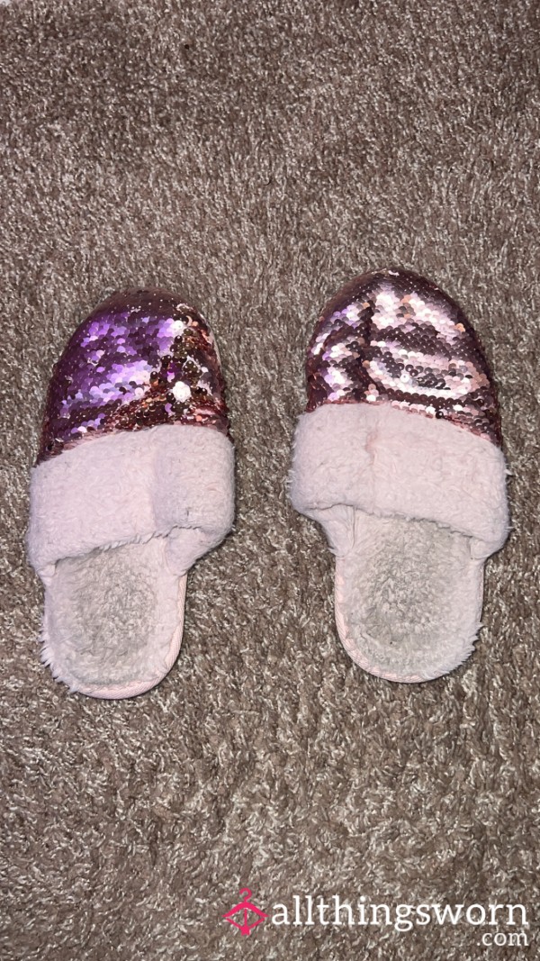 Pink Shimmery Slippers